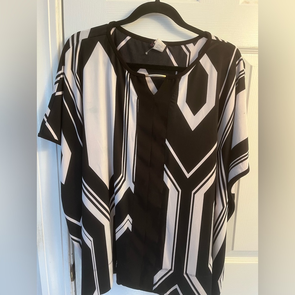 Black and white blouse